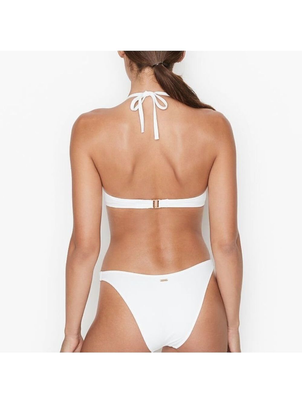 Victoria's Secret White Bali Bombshell Kiawah Crochet String Cheeky Bikini 32D/S - Picture 3 of 16